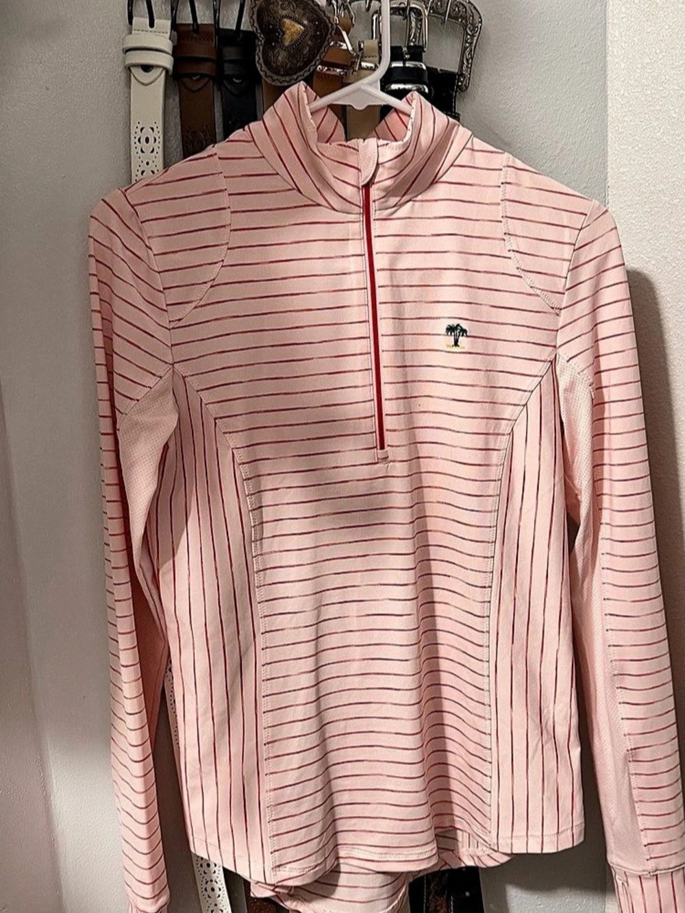 Zero Restriction Sofia Z500 Performance Quarter-Zip Pullover Pink & White
